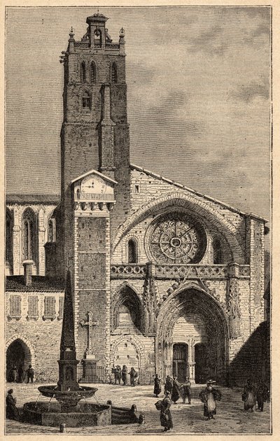 Toulouse Katedral - Cathedrale Saint-Etienne de Toulouse - (Saint Etienne) gravering i "" PATRIE" - PECTUREQUIREQUE BESKRIVELSE AF FRANKRIG I 6 BIND AF LUCIEN HUARD - slutningen af ​​det 19. århundrede af Unknown artist