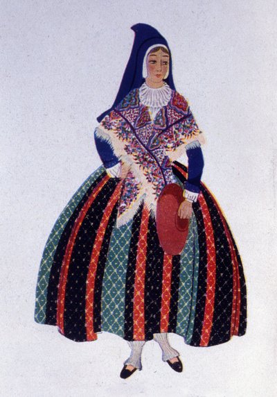 Traditionelt Bearn Jomfrukostume af Unknown artist
