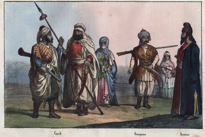 Traditionelle kurdiske kostumer - georgisk - armensk - af Unknown artist
