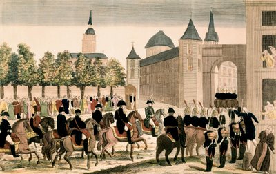Triumferende indtog af Napoleons tropper i Madrid, 4. december 1808 af Unknown artist