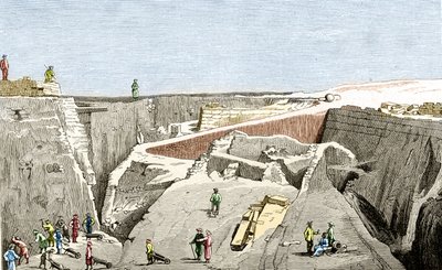Troja-udgravninger ledet af Heinrich Schliemann, sd. 19. århundrede. af Unknown artist