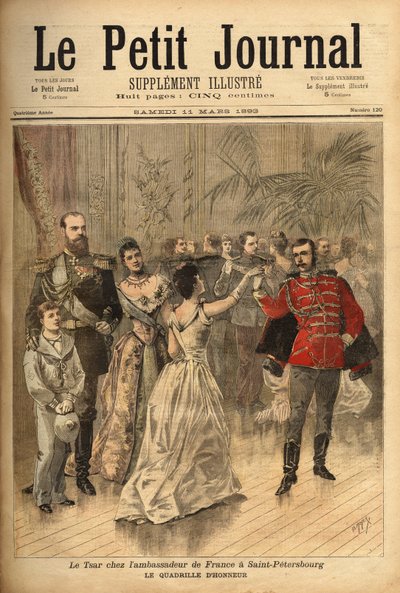 Zar Alexander III (1815-1894) danser quadrille d