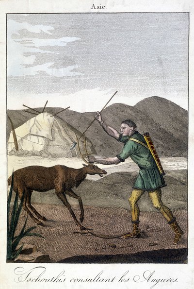 Tschutkis-mand, der konsulterer auspures (Asien). af Unknown artist