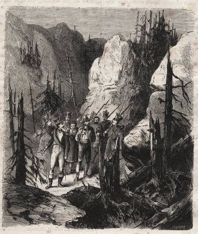 Tyrolerpatriot Andreas Hofer (1767-1810) bliver arresteret - Tyrolerpatriot Andreas Hofer (1767-1810) arresteret af de italienske tropper den 19/01/1810 Indgravering af 1879 i "Histoire des societes secretes, politiques et religieuses" af Pierre Zaccone (1 af Unknown artist