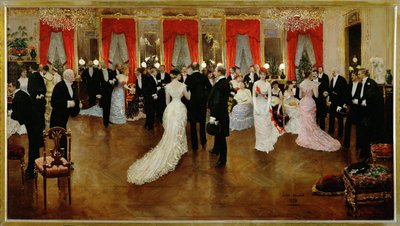 Une soiree (maleri på lærred) af Unknown Artist