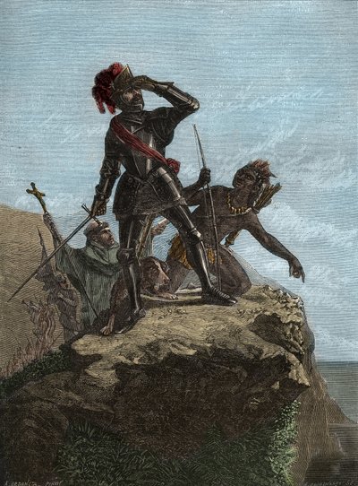 VASCO NUNEZ de BALBOA (1475-1519) - Spansk opdagelsesrejsende - Balboa opdager Stillehavet i 1513 - Conquete de l