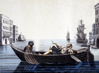 Venedig, om morgenen. 1800-tals gravering. af Unknown artist