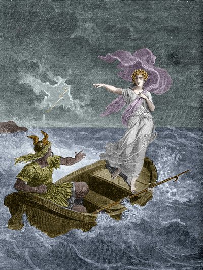 Vercingetorix og Druides. I "Historie om den overnaturlige verdens magi og Dødelighed gennem tid og folk", Furne Jouvet et et Cie redaktører (1880). af Unknown artist