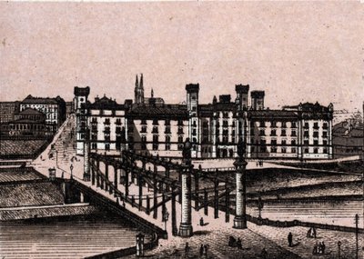 Wien (Wien), Østrig: udsigt over prins Rudolphes arsenal og broen over Augarten. i "" Verden illustrerer 168 visninger"" Udateret (slutningen af 1800-tallet) af Unknown artist