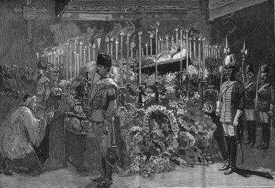 Wien 1889: Ærkehertug Rudolf af Habsburgs brændende kapel (1858 - 1889) af Unknown artist