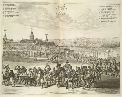 Udsigt over Benin. Procession af indfødte af Unknown artist