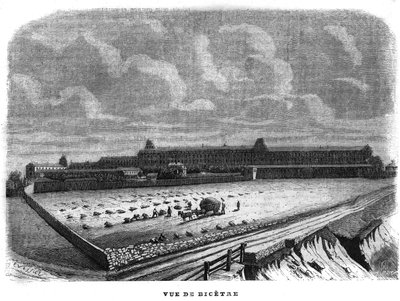 Udsigt over Bicetre nær Paris i 1858. af Unknown artist