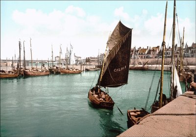 Udsigt over Calais, havnen. Fotokrom v. 1890. af Unknown artist