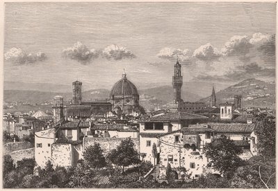 Udsigt over Firenze i det XIX århundrede af Unknown
