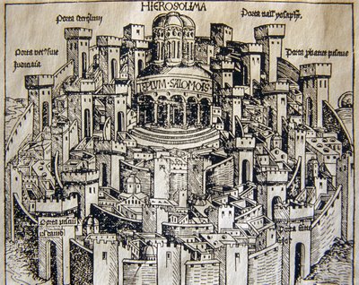 Udsigt over Jerusalem i middelalderen af Unknown artist