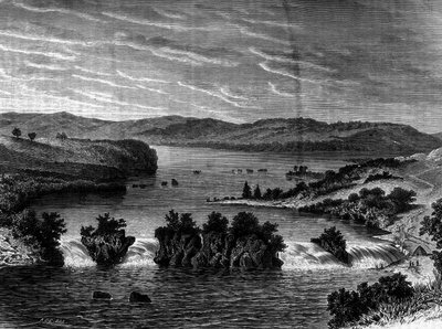Udsigt over Victoria-søen, Afrika. Indgravering i "The Journal of Youth" af Unknown artist