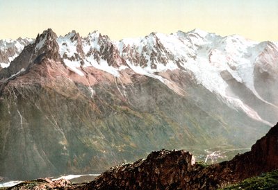 Udsigt over Mont Blanc: Mont Blanc-kæden omkring 1890 af Unknown artist