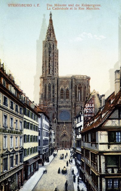 Udsigt over Strasbourg-katedralen i slutningen af det 19. århundrede af Unknown artist