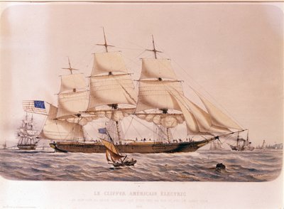 Udsigt over American Clipper Electric. Litografi af 1854 af Unknown artist