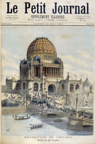 Udsigt over Chicago-udstillingen: The Palace of the Government - i "" The Petity Journal"" af Unknown artist