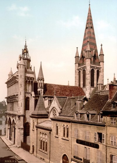 Udsigt over Notre Dame-kirken i Dijon. Fotokrom v. 1890. af Unknown artist