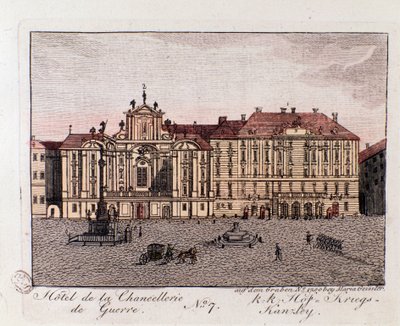 Udsigt over Hotel of the War Chancery i Wien. Østrig Stik fra 1815 Privat samling af Unknown artist