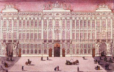 Udsigt over det kejserlige kancelli i Wien, Østrig Gravering fra 1820 af Unknown artist