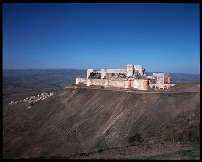 Udsigt over riddernes Krak, korsfarerborg, ca. 1100 (Fotografi) af Unknown artist