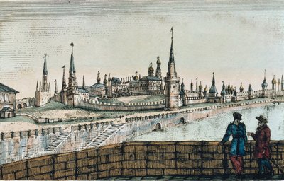 Udsigt over Kreml i Moskva, fra "Rejser" af Edouard de Montule af Unknown artist