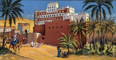 Udsigt over slottet Sultan Al Kathiri (Sultan Al Kathiri Palace) Seiyun (Say