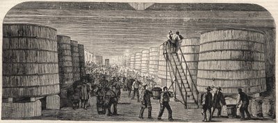 Udsigt over kælderen på Chateau - Lafitte i 1860 af Unknown artist