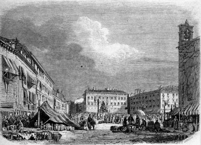 Udsigt over den store plads i Trieste (i den østrigske periode) af Unknown artist
