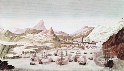 Udsigt over øen Saint Helena (gravering af Unknown artist