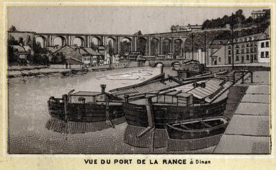 Udsigt over havnen de la Rance i Dinan, Cote d