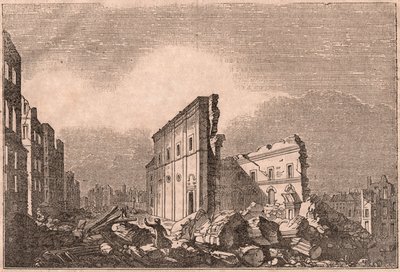 Udsigt over ruinerne af Sankt Paul efter jordskælvet i 1755, Lissabon, Portugal af Unknown