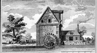 Vandmølle. gravering sd. omkring 1800. af Unknown artist