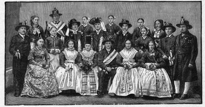 Wendisk bryllupsfest (Wends) - gravering 1897 - Wendes (slaviske mennesker, der bor i det østlige Tyskland) af Unknown artist