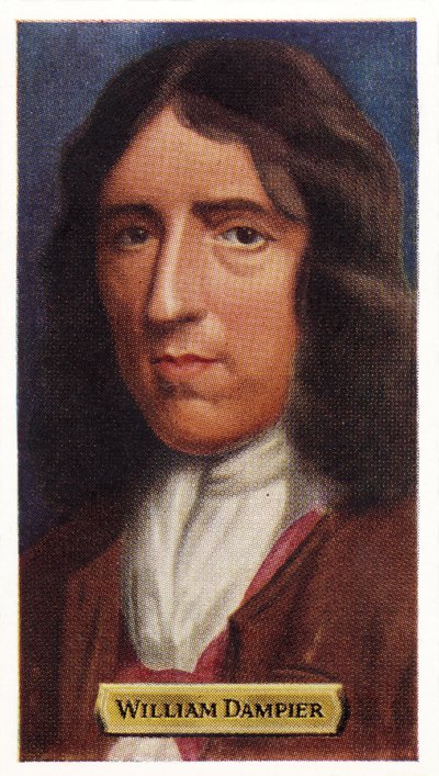 William Dampier - engelsk søkaptajn og opdagelsesrejsende. (print) af Unknown artist
