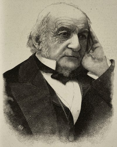 William Ewart Gladstone (1809-1898), britisk politiker, kobberstik af et fotografi af H S Mendelssohn fra L