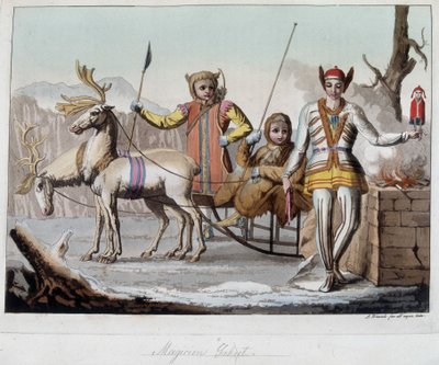 Troldmand Yakut, Sibirien. I ""Det gamle og moderne kostume"" af Unknown artist