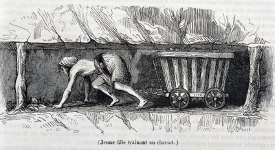 Ung pige, der arbejder i kulminerne i England af Unknown artist