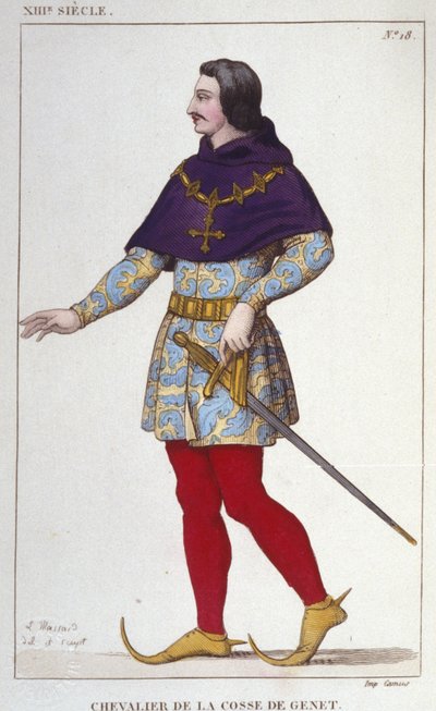 kostume af Ridder af Cosse of Genet. stik fra 1830 af Unknown artist