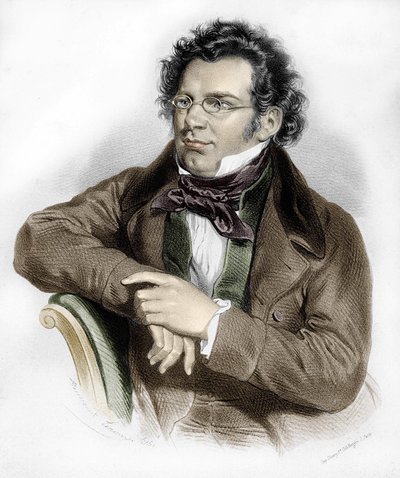 portræt af Franz Schubert (1797-1828), østrigsk komponist. af Unknown artist