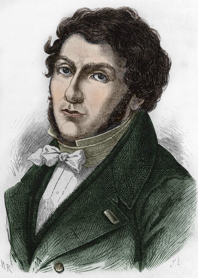portræt af Jean François (Jean-Francois) Champollion kaldet Champollion den unge franske egyptolog (1790 til 1832). af Unknown artist