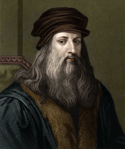 portræt af Leonard de Vinci (1452-1519) (Leonardo da Vinci), italiensk maler. af Unknown artist