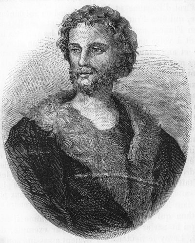 portræt af Mathurin Régnier. Fransk digter (1573 til 1613) Stik fra 1866. af Unknown artist