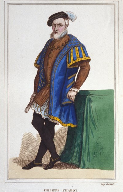 portræt af Philippe de Chabot, seigneur af Brion, admiral af Frankrig (1480 til 1543). stik fra 1830 af Unknown artist