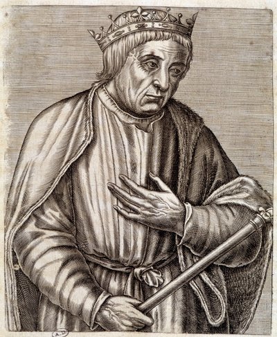 portræt af kongen af Polen Casimir III den Store. 1310-1370. gravering af det 17. århundrede. af Unknown artist