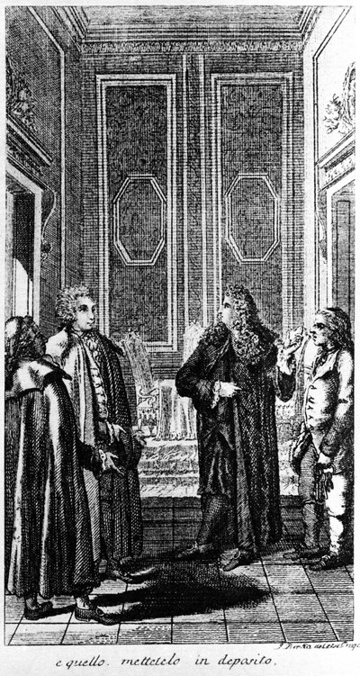 arrestationen af libertineren Giacomo Casanova (1725-1798) eventyrer og italiensk forfatter. Indgravering af det 19. århundrede af Unknown artist