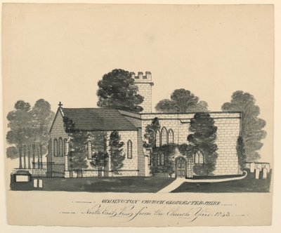 Oddington Church Yard, Gloucestershire, North East View af Unknown, English